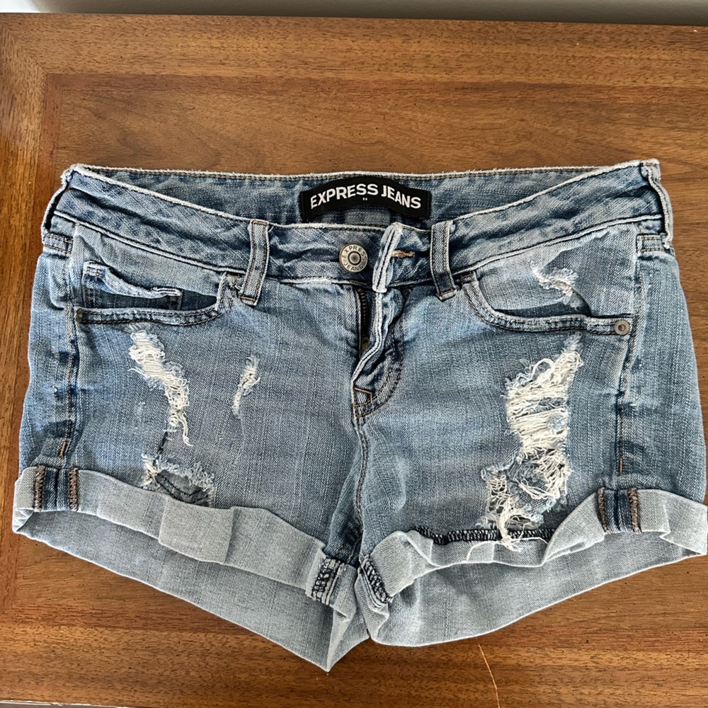 Distressed EXPRESS Jean Shorts